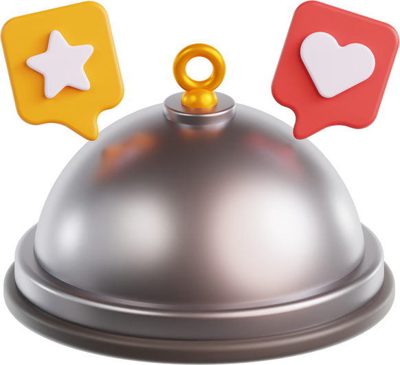 Food Review 3D Illustration